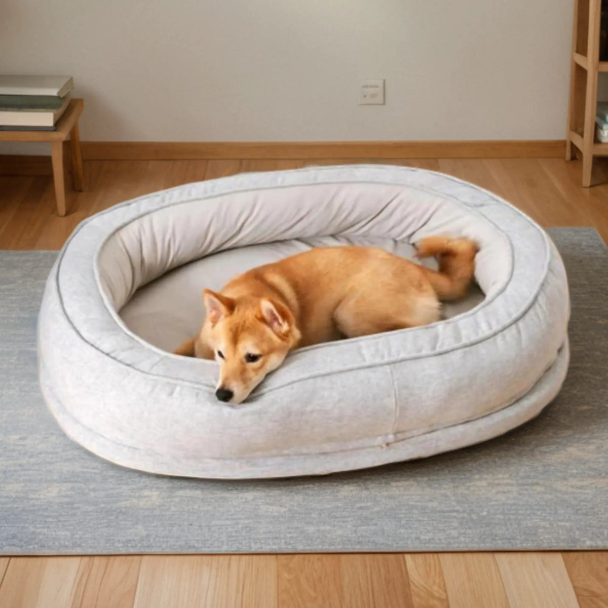 Donut Doze - Panier pour chien oval avec boudin de confort - Pillow Pilou